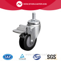 Zinc 3 Inch 70Kg Threaded Brake PU Caster